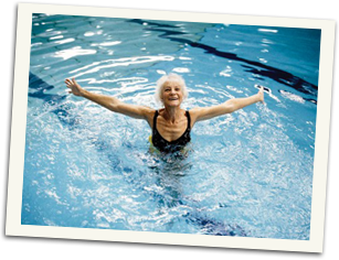 swimming course packages - illustration of a mature swimmer